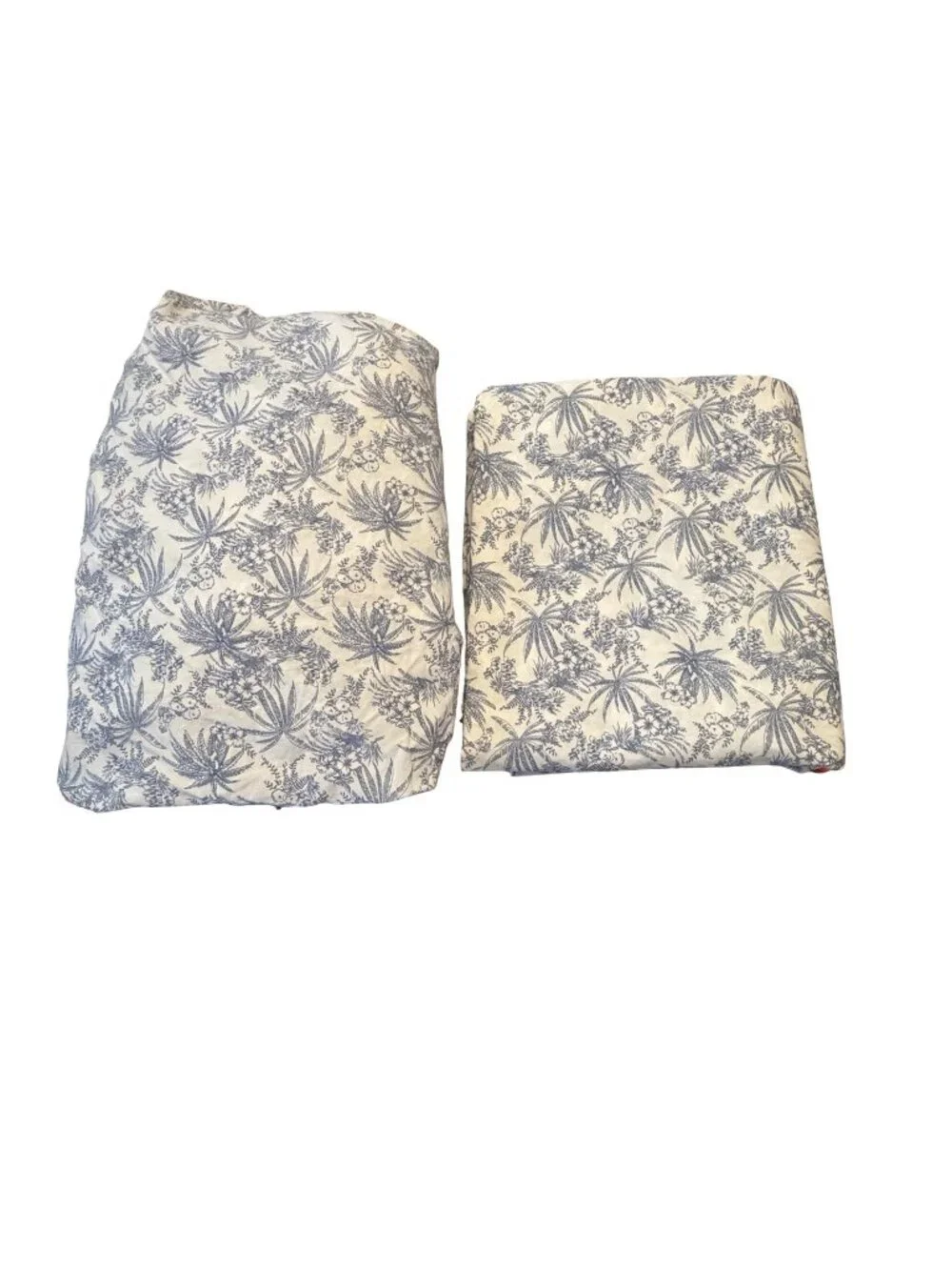 Tommy Bahama Home Queen Flat Fitted Sheet Standard Sham 20x26 Blue White Tropica
